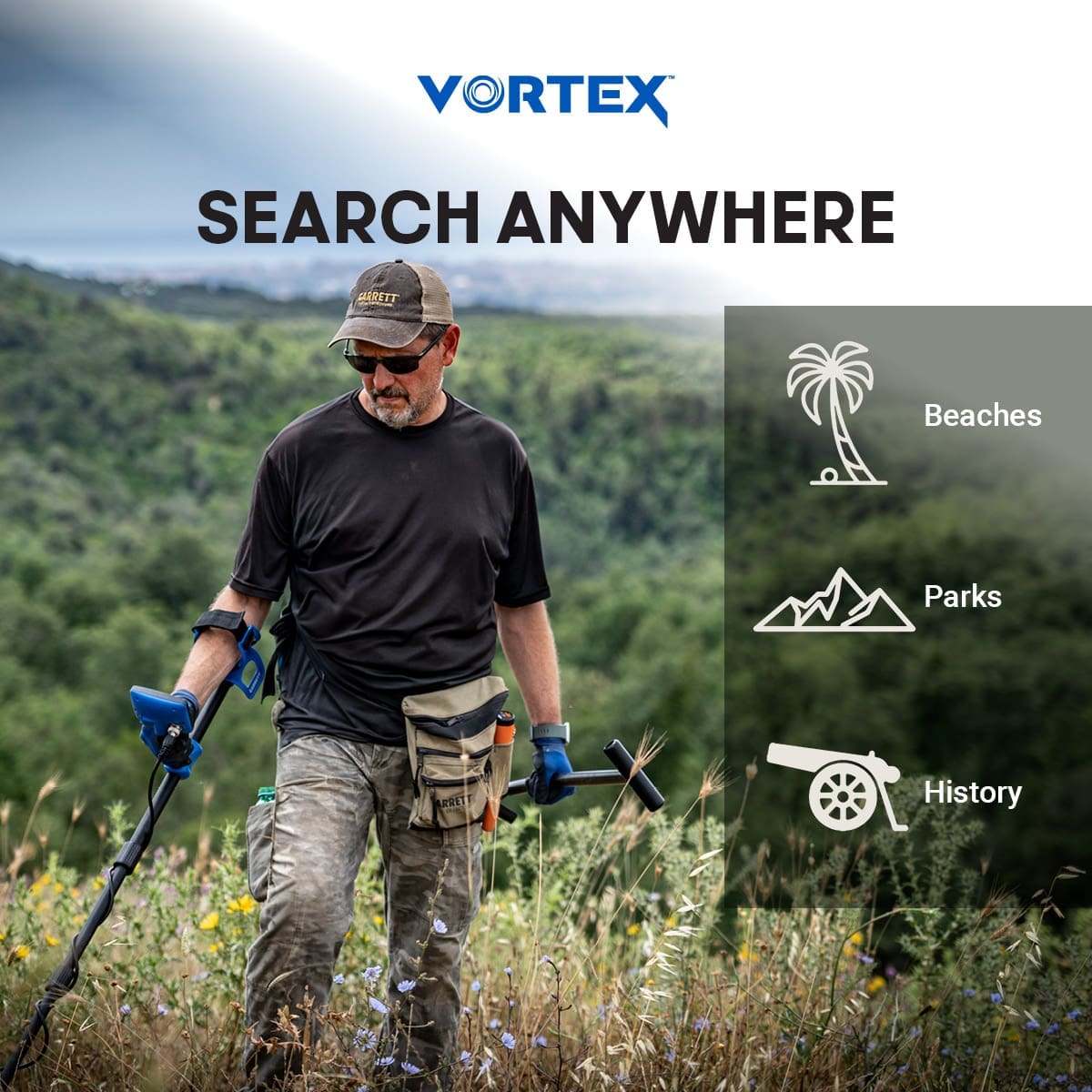 Erzurum Garrett Vortex VX5 Dedektör - Vortex ekran düzeni, hedef ID okumayı sade tutarak yeni kullanıcıyı hızlandırır.